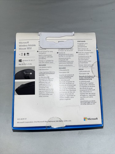 Microsoft 1850 Wireless Mobile Mouse Windows Mac 1539 1636 Purple Sealed - Picture 2 of 10