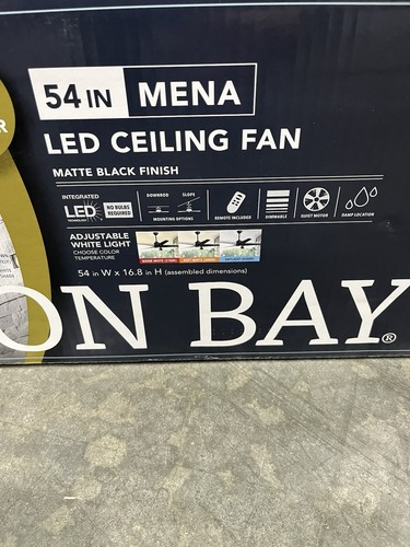 Hampton Bay 99919 Mena 54” CCT LED Indoor/Outdoor Matte Black Ceiling Fan Remote - Picture 8 of 10