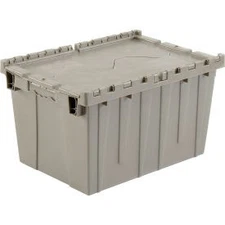 Industrial Plastic Attached Lid Shipping & Storage Tote