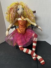 OOAK rag interior art doll Angel girl with sheer wings