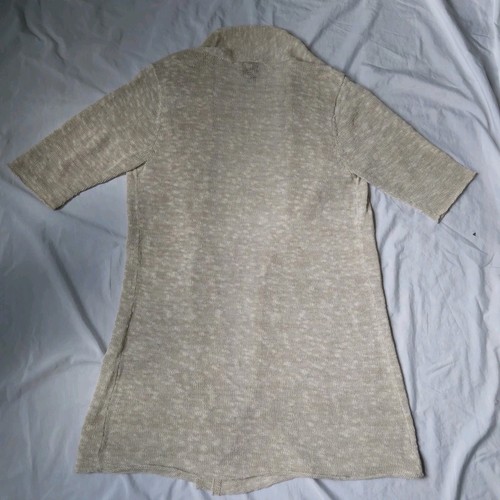 Eileen Fisher Linen Blend Open Knit Cardigan Sweater Artsy Boho Size Medium - Picture 7 of 11
