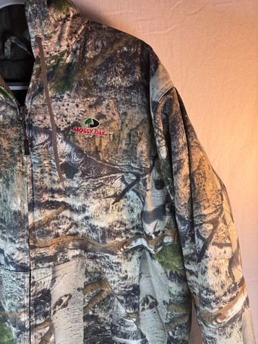 MOSSY OAK HOODED INSULATED HUNTING JACKET BROWN GREEN CAMO MENS XL 1F - Picture 5 of 18