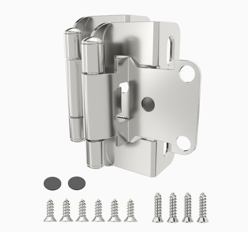 48 Pack 1/2" Overlay Semi Partial Wrap Around Kitchen Cabinet Hinges