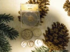 1951 S,64 D Quarters,1948 silver peso,Decimo Balboa 0.900,1944 mercury,1931 S AU