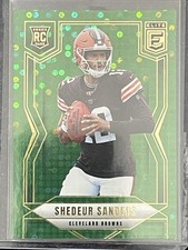 2025 Donruss Elite #112 Shedeur Sanders Green Disco Cleveland Browns RC