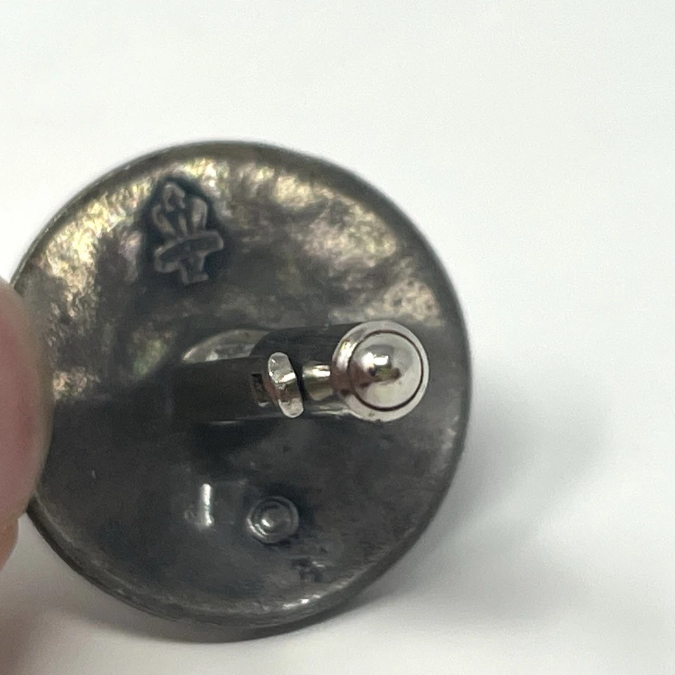 Gemelos individuales vintage pequeños de plata de ley con turquesa Foto 4 de 4