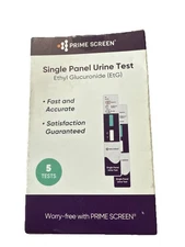 NEW Box of 5 Prime Screen EtG Alcohol Urine Tests Single Panel, Exp 8/26. T7