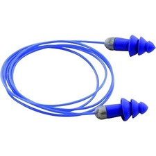 Rockets Reusable Earplug, TPE, Blue, Metal Detectable with Cord Pack of 50
