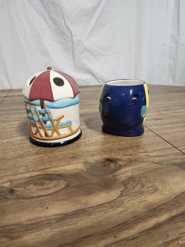 Ocean Theme Under The Sea Beach Vintage Bathroom Set Tooth Brush Holder Set - Picture 1 of 7