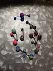 Plain, Curved & Straight, Other Possible Uses Big Lot Of 12 Belly Rings, Fancy &