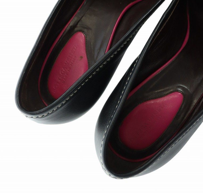 BOTTEGA VENETA Mid Heels Pointed Toe Size:6 Black Leather VG