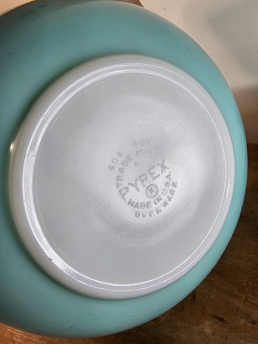 Set of 4 Vintage Pyrex Robin's Egg Blue Turquoise 401 402 403 404 Mixing Bowls - Picture 15 of 18