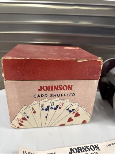 Vntg. Johnson Card Shuffler Model #50 Nestor Johnsonr For 1, 2 Or 3 Decks W/Box - Picture 7 of 15