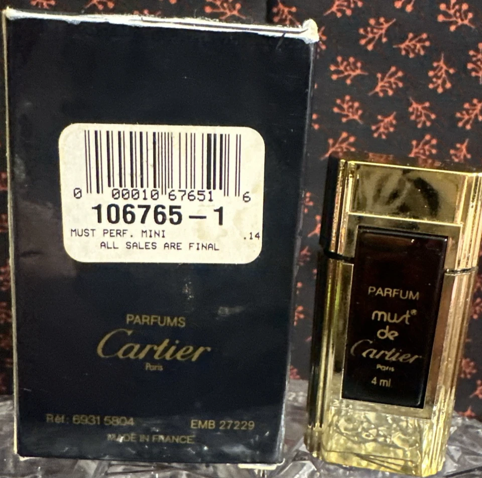 VINTAGE 1981~VERY RARE ORIGINAL VERSION ~PARFUM MUST DE CARTIER PARIS 4ML ~NIB - Image 2 of 4
