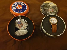 2 Lionel watches,Lenny The Lion Pocket watch ,Leather band train dial watch