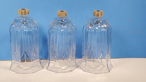 Vintage Votive Cups Paneled Glass Peg Candles Ex. Large Homco QTY 3 -H8 - Picture 8 of 12