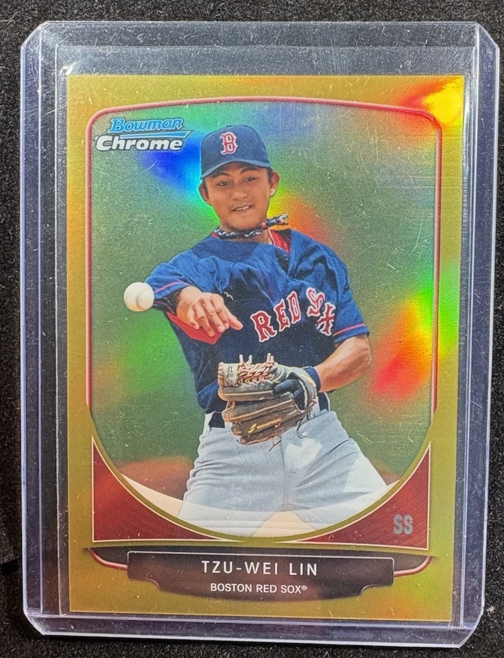2013 Bowman Chrome - Prospects Tzu-Wei Lin #BCP133 Gold Refractor /50 Red Sox - Image 2 of 4