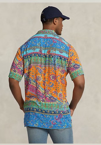 Polo Ralph Lauren Button Down Camp Shirt Patchwork Print Big And Tall Size 2XB - Picture 14 of 16