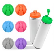 Silicone Soda Can Cover Lids, Pop Can Covers with Resealable Nozzle 6 Pack, B...