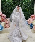OOAK WEDDING DRESS  for Fashion Royalty,Fr2,Barbie model muse doll silk stone222