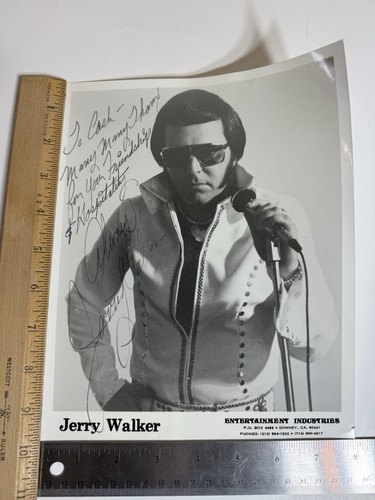 Vintage Elvis Presley Foto Imitator Jerry Walker Druck signiert auf Bargeld - Bild 5 von 5