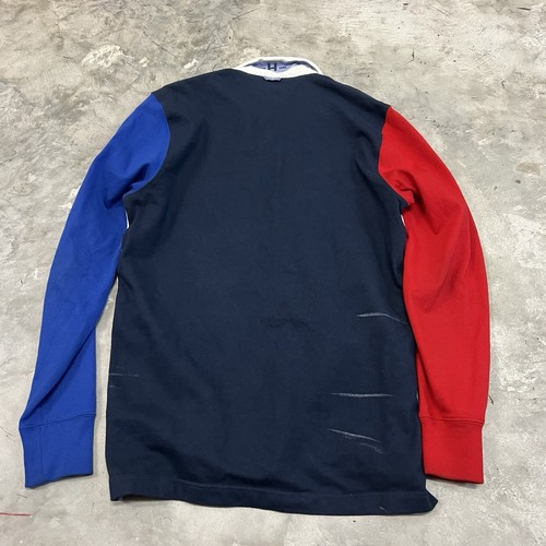 TOMMY HILFIGER Hombres Colorblock Rugby Polo Manga Larga Camisa Talla M Vela Y2K - Imagen 7 de 8