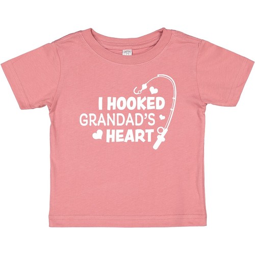 Inktastic I Hooked Grandad's Heart With Fishing Rod Baby T-Shirt Fathers Day Kid - Picture 1 of 3