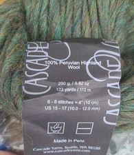 CASCADE YARNS Magnum 2 NEW Skeins Heather Moss 9338 1 skein 250gr/8.8 oz skein