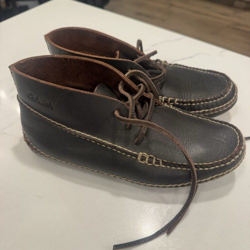 Cabelas Herren Braun Leder Chukka Mokassin Stiefeletten Größe 8 Schnürung Nähte
