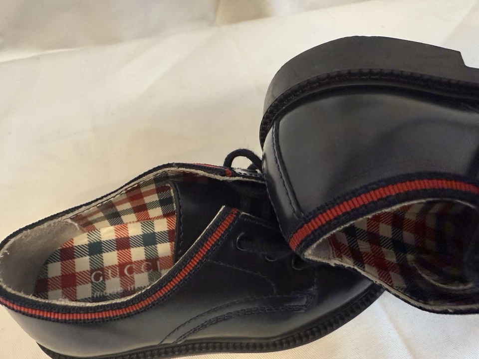 Navy Blue Size 4c Toddler GUCCI Dress Shoes “NO BOX” - Image 2 of 4
