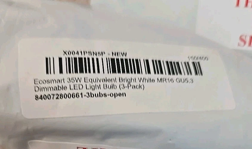 6 PACK ECOSMART 35-Watt MR16 Dimmable GU5.3 Cool White LED Light Bulb "NEW" - Image 3 of 3