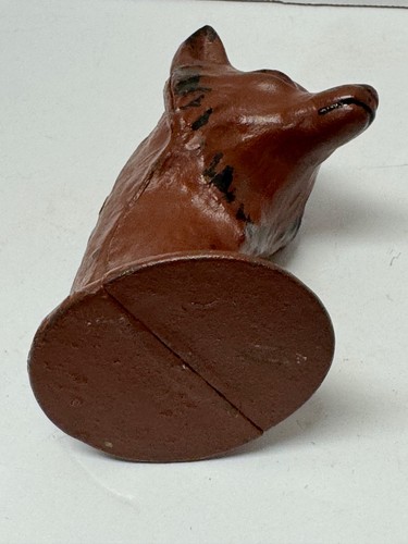 Antique Cast Iron Fox Head Coin Bank - Picture 11 of 12