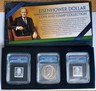 Franklin Mint Eisenhower Dollar Coin & Stamp Collection 1974-D Ike 1970/71 Stamp Denver commemorative