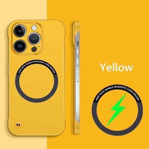 Rimless Magnetic Cover For iPhone 15 Pro Max 14 13 Matte Frameless Magsafe Case - Picture 26 of 28