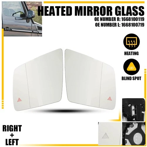 Left & Right Side Mirror Glass with Heated & Blind Spot For Mercedes-Benz W166