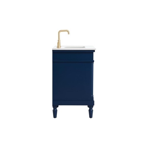 Elegant Decor Lexington 30" Traditional Wood Bathroom Vanity in Blue/Gold - Picture 6 of 16