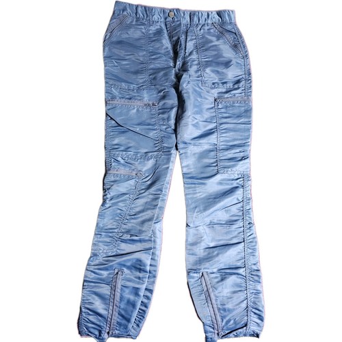 VTG 80s Bugle Boy USA nylon Parachute Pants - Grey Green