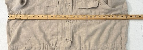 CJ Banks Beige Tan Linen Blend Button Up Jacket Safari Academia Lagenlook Sz 2X - Bild 14 von 15