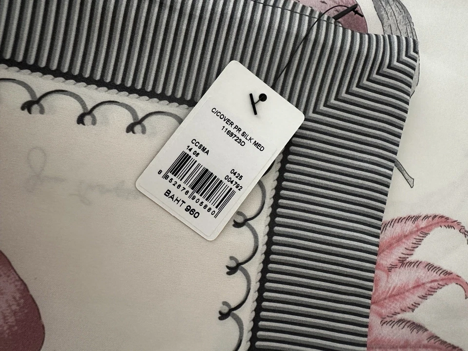 Funda de almohada cuadrada vintage Jim Thompson rosa loro Foto 3 de 4