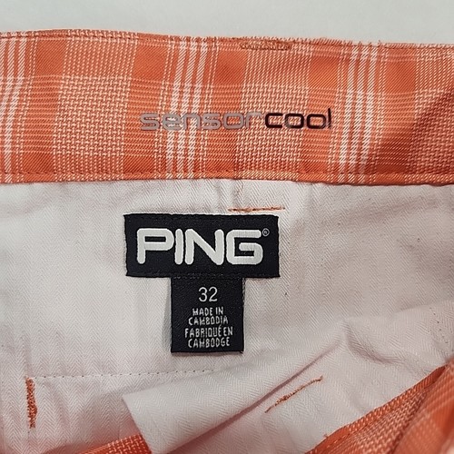 Ping Golfshorts kariert Herren 32 Taille Performance Sensor Cool Orange Tangerine - Bild 4 von 8