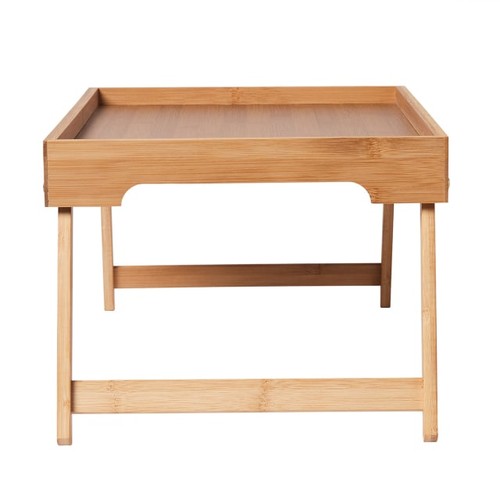Folding Bamboo Bed Tray Breakfast Serving Tray with Foldable Legs easy storage - Picture 3 of 7