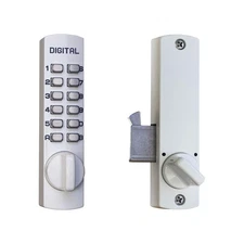 White Mechanical Keyless Push Button Lock For Sliding Doors Digital Door Lock