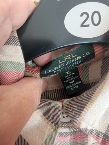 Camisa a Cuadros LRL Ralph Lauren Damas Talla XS Look Occidental - Imagen 9 de 10
