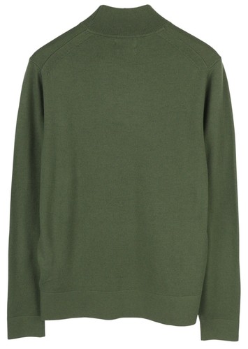 Calvin Klein Merino Mock Neck Herren Pullover M Grün Wolle Tight-Knit Logo - Bild 4 von 11