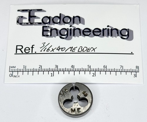 3/16" x 40tpi ME (Model Engineer) Button Die, HSS. By top brands. - Picture 23 of 34