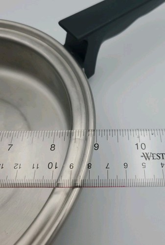 Pluramelt Flavorseal by Cory 9 Inch Stainless Steel Skillet & Lid #302 18-8 - Picture 7 of 9