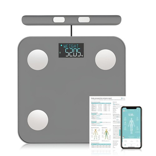 Körperfettwaage mit Handsensoren Körperanalysewaage mit App 29 Mess 8 Elektroden - Bild 2 von 9