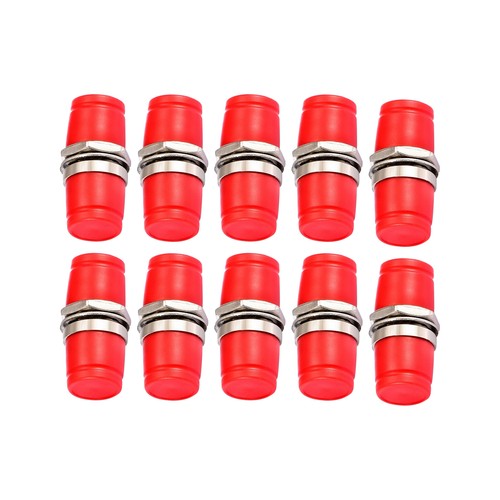 10 Pack FC-FC/PC Fiber Optic Adapter Coupler Connector Female to Female RED - 第 1/10 張圖片
