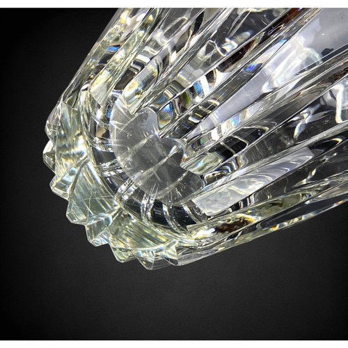 Mikasa Damocles 8.5 Inch Crystal Flower Vase Vertical Cuts Stunning 1990s - Picture 6 of 10