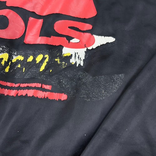 Chaqueta de satén Mac Tools vintage para hombre grande negra bombardero EE. UU. 80 años 90 grunge usada - Imagen 13 de 18